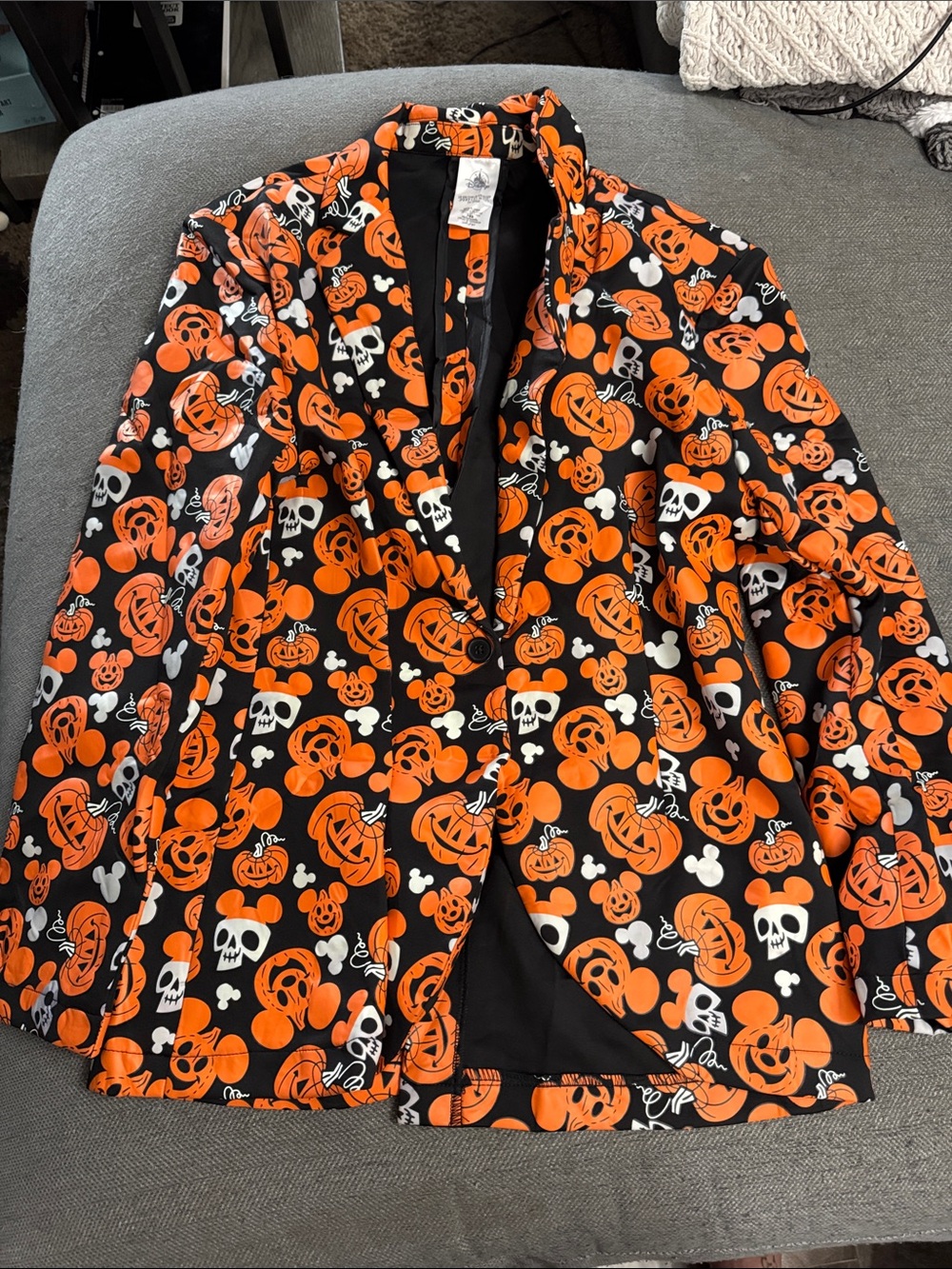 Disney Halloween Pumpkin & Skull Blazer - Orange, Black, White
